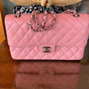 Chanel Pink Quilted Leather Chain Bag